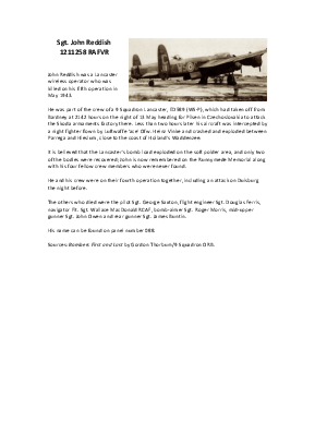 A preview of a PDF biography for Reddish, John